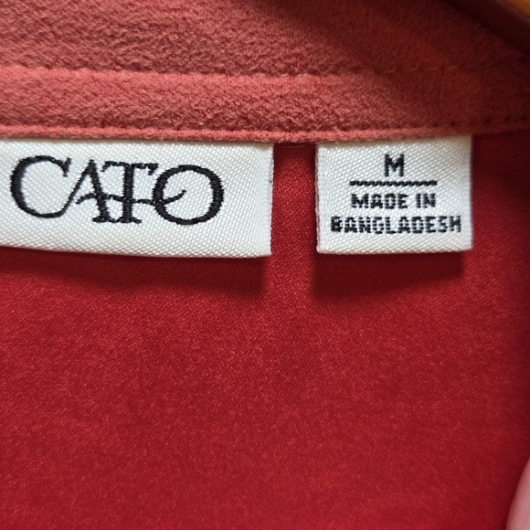 Cato Jacket Womens Medium Pink Full Zip Collared Pockets Microfiber Casual - Picture 4 of 7